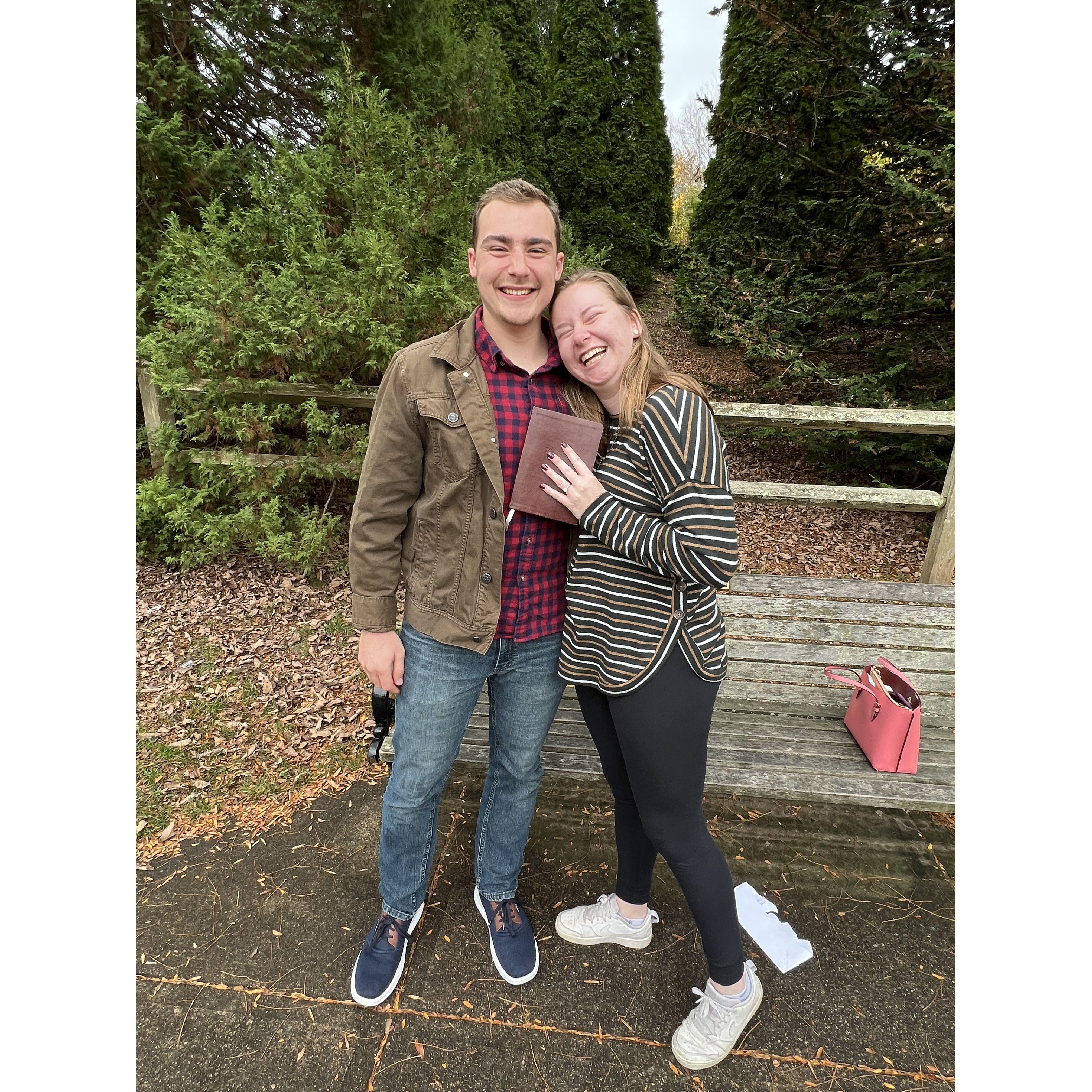 Shoutout to the random moms walking through the park who offered to take pictures of us after getting engaged