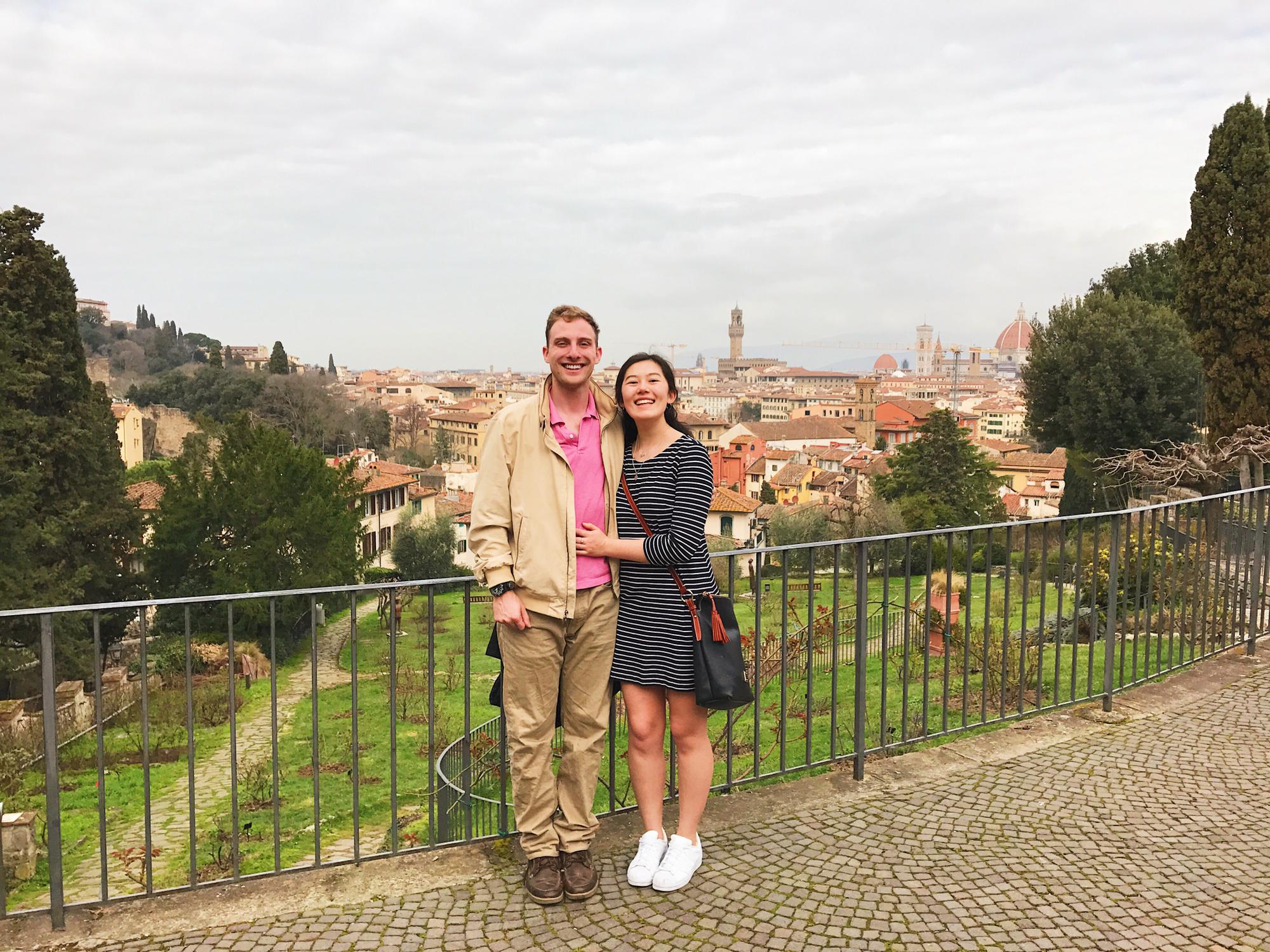Our first trip abroad together while I was studying in Venice- we're in Florence, Italy