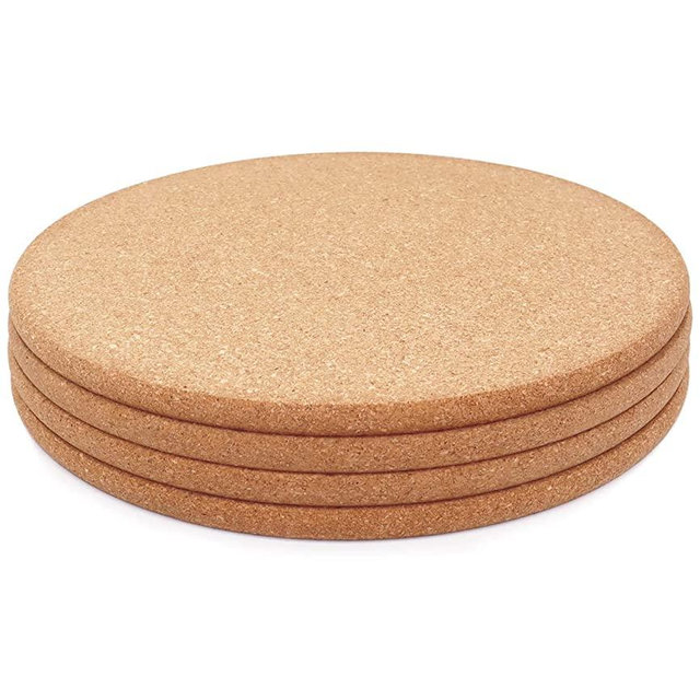 Cork Trivet, 4 Pcs High Density Thick Cork Trivets for Hot Dishes, 10 Inch Heat Resistant Multifunctional Cork Coaster, Cork Hot Pads for Table & Countertop