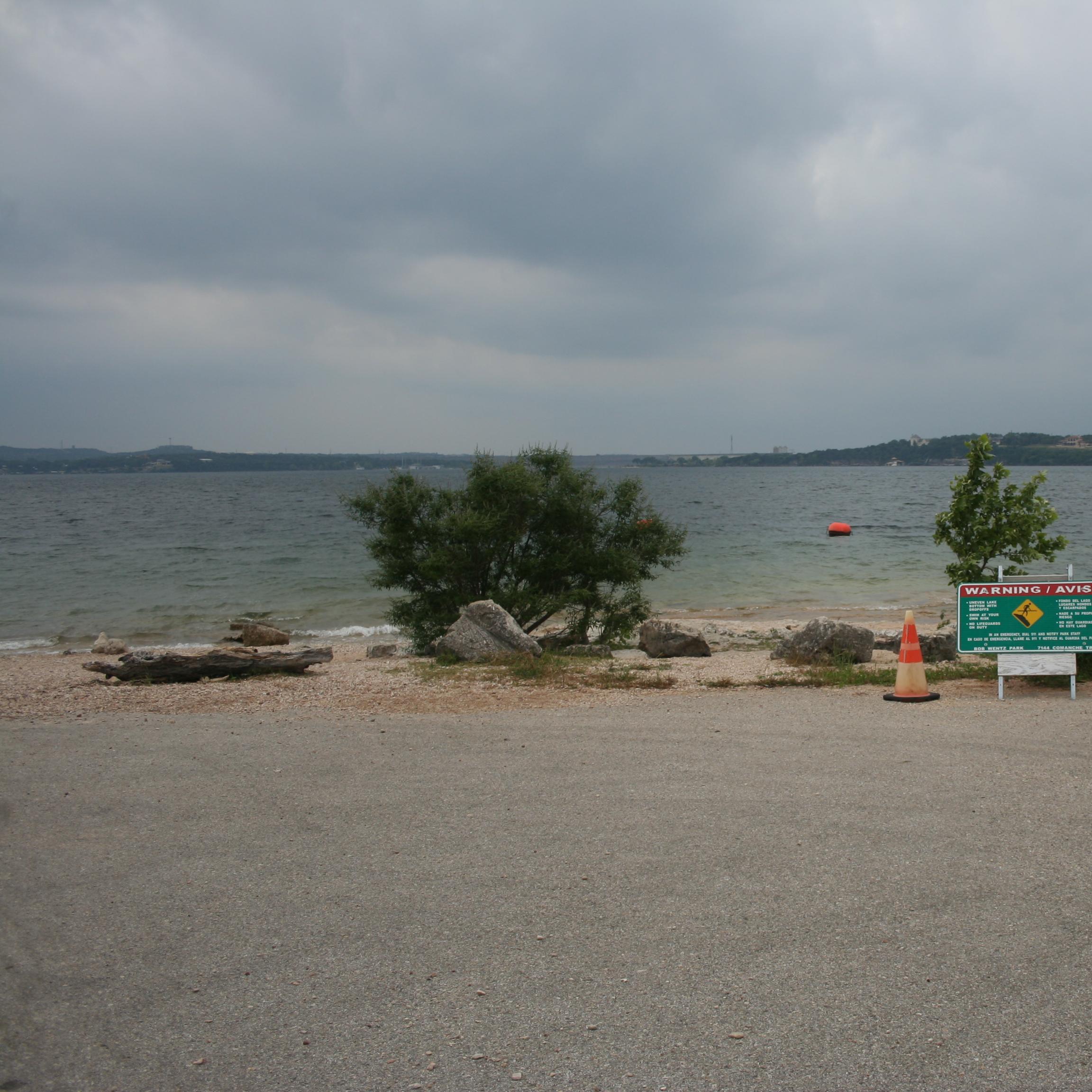 The beach and water entry area