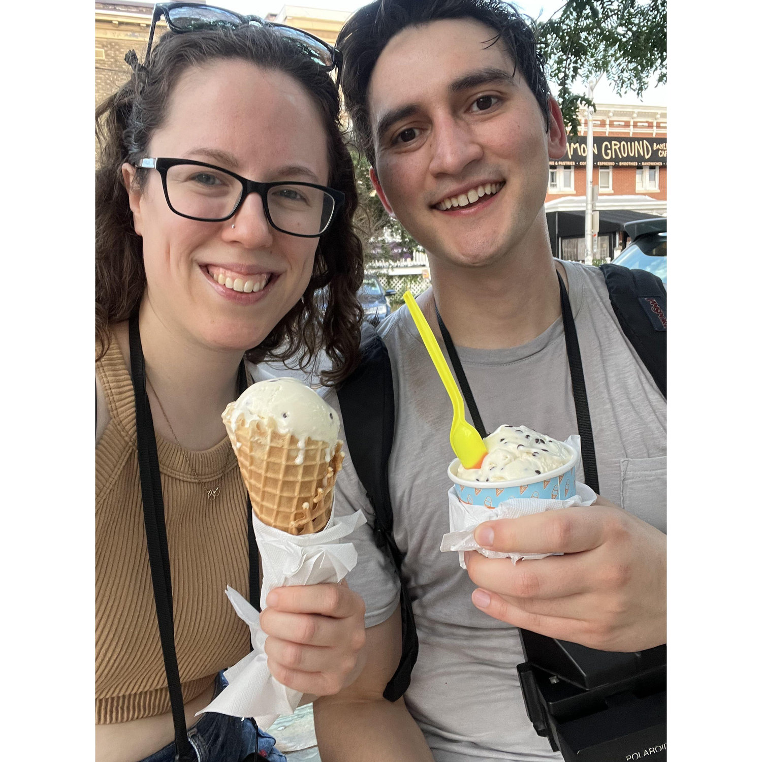 Right before we got engaged, eating ice cream at our favorite spot in Baltimore