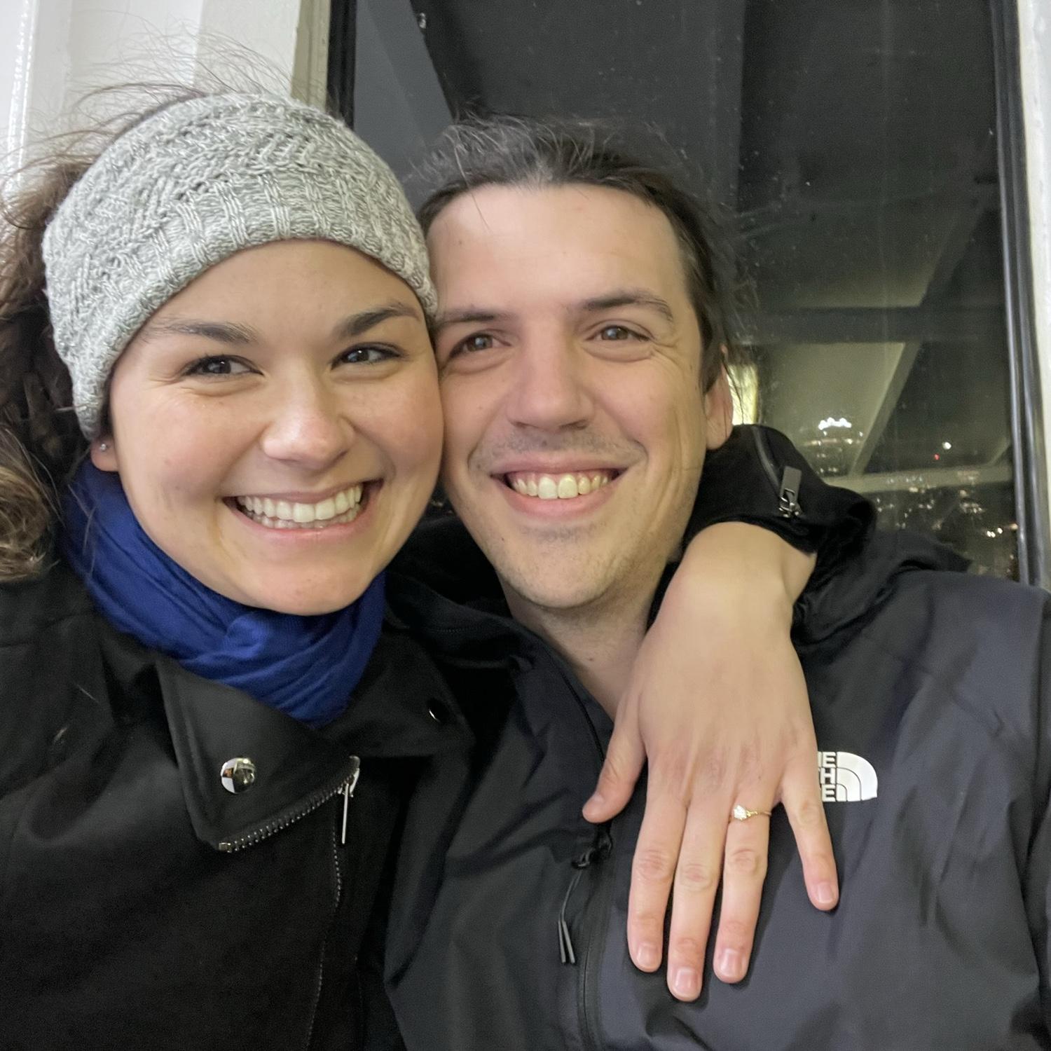 We got engaged on a sunset cruise around Manhattan Island.