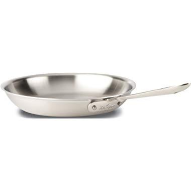 All-Clad BD55112 D5 Brushed 18/10 Stainless Steel 5-Ply Bonded Dishwasher Safe Fry Pan Saute Pan Cookware, 12-Inch, Silver - 8701004130