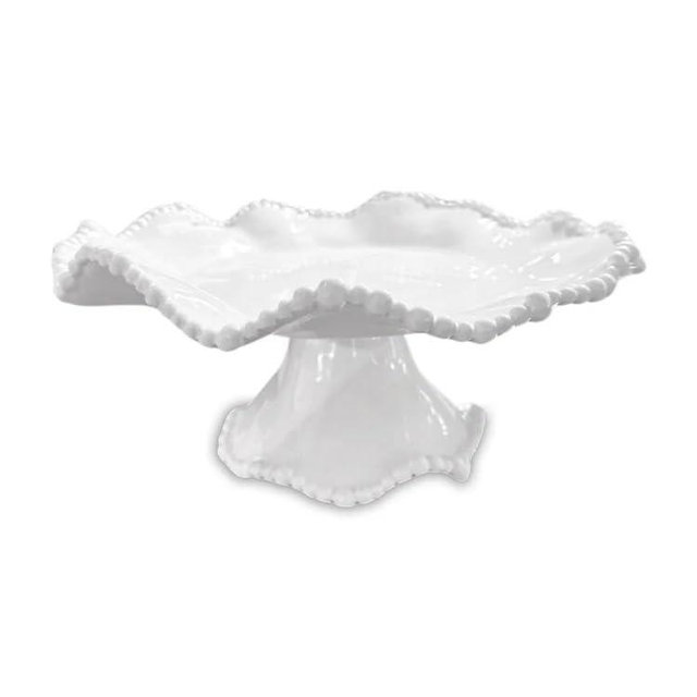 VIDA Alegria Pedestal Cake Plate White