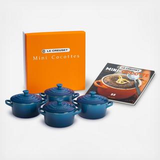 5-Piece Mini Round Cocotte & Cookbook Set