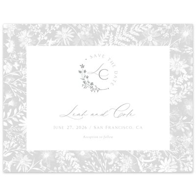 Pewter Gray, Grey Wedding Digital Save the Date - Wildbloom Landscape
