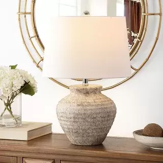 SAFAVIEH Lighting 22.5-inch Ledger Ceramic Table Lamp - 15" x 15" x 22.5"