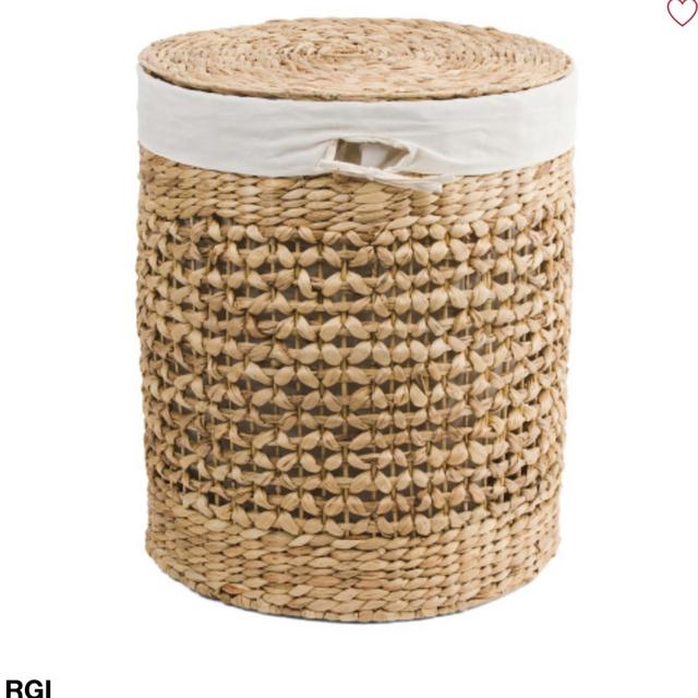 Water Hyacinth Round Hamper With Natural Canvas Liner | Home | T.J.Maxx