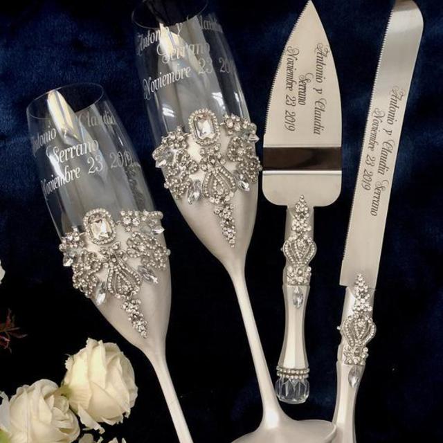 Etsy Champagne and Serving Set
