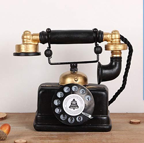 Large Creative Retro Decorative Phone Model, Vintage Rotary Telephone Decor Statue Artist Antique Phone Figurine Cafe bar Window Decor Model for Home Desk Decoration (7.48x6.3x3.94)