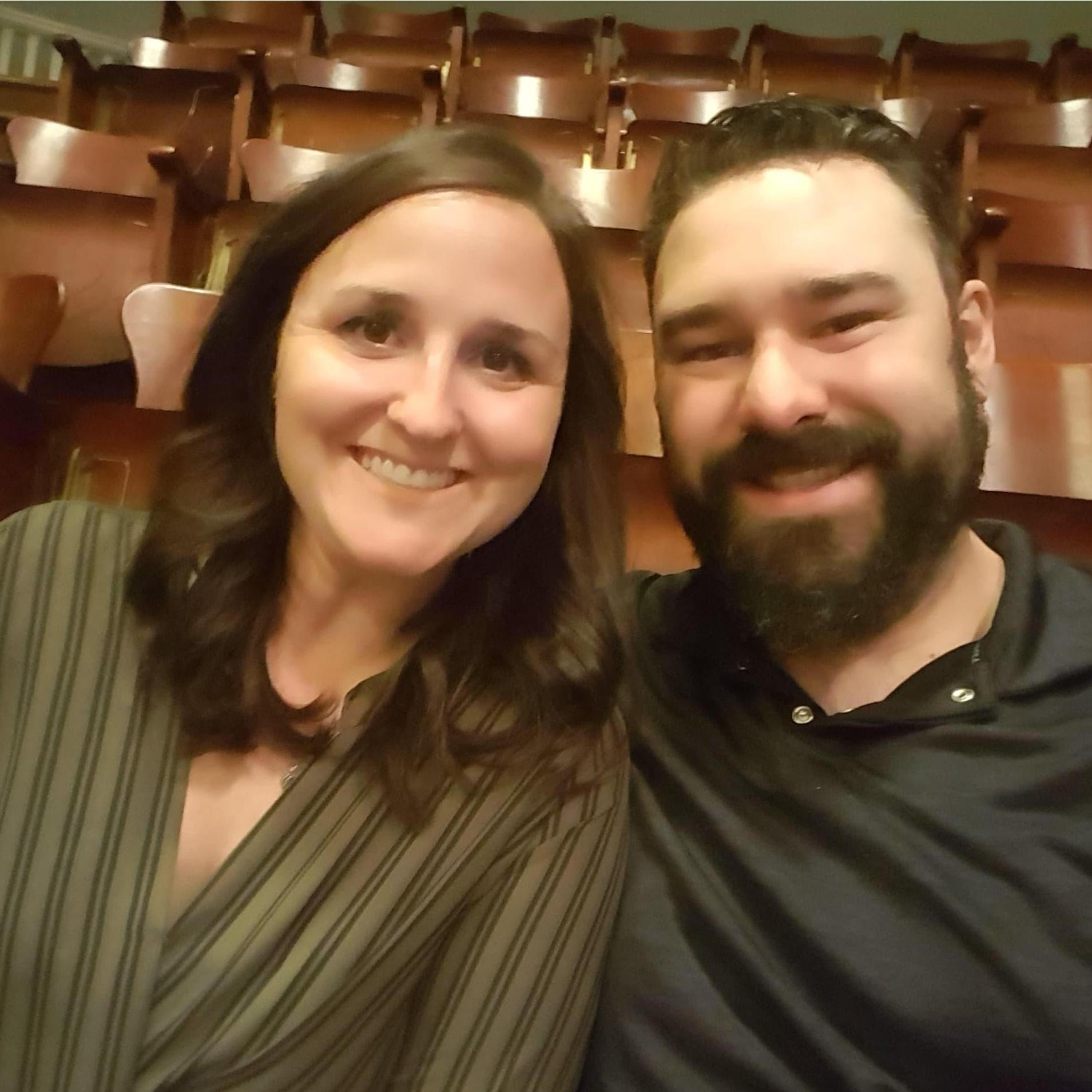 We enjoy supporting the arts. Here is a picture of us at a Fire Hall theatre production.