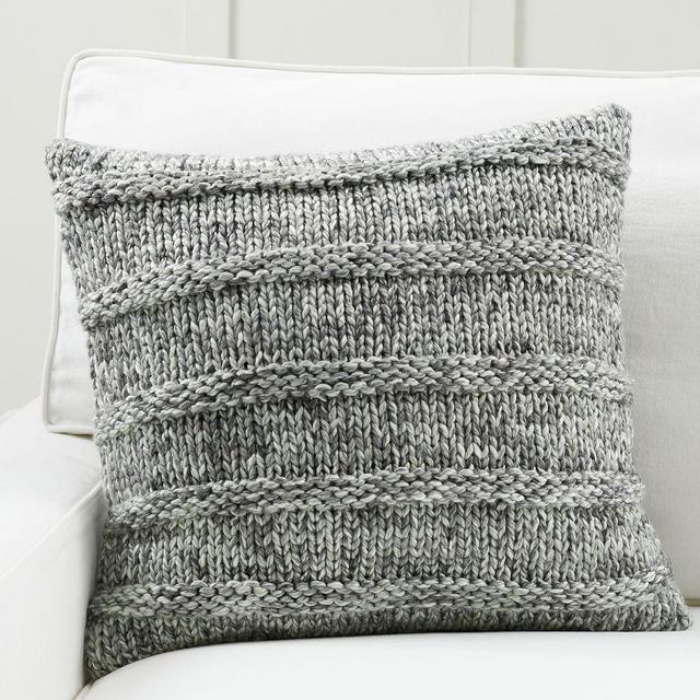 Jazz Chunky Knit Pillow Cover, 20 x 20", Eucalyptus