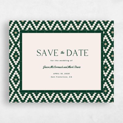 Dark Forest, Green Wedding Save the Date - Metropol Landscape