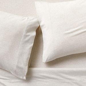 Size KING, Oatmeal Brown Cozysoft Organic Cotton Jersey Sheet Set + Reviews | Crate & Barrel