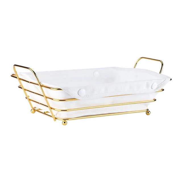 Gold Baskets for Bread Serving, Parties Gold Wire Basket for Fruit Vegetables Bread (1)