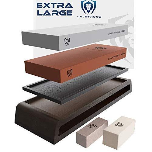 DALSTRONG - Premium Whetstones - Extra Large Grit Stones - Top-Grade Corundum - Thick - Ultra-Durable… (#1000/#6000 Grit Premium Whetstone Kit)
