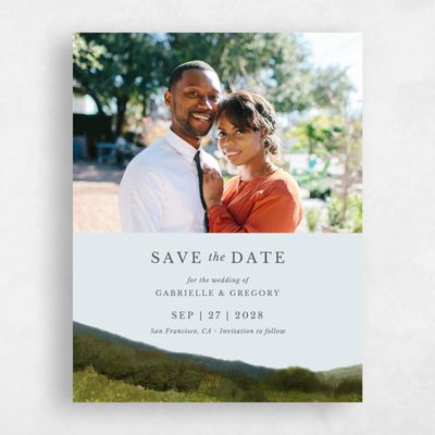 Blue Fall Wedding Save the Date - Zaldia Photo
