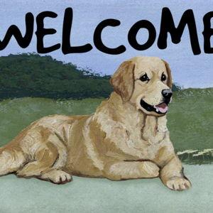 Golden Retriever Welcome Mat