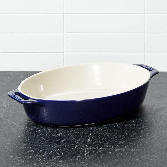 Staub ® Dark Blue Oval Baker