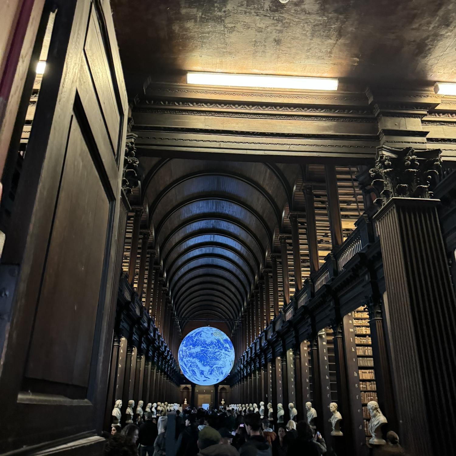 Billy proposed in The Long Room, a beautiful old library during our tour at Trinity College in Ireland.