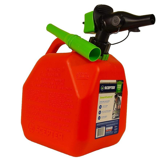 Scepter FR1G252 Fuel Container with Spill Proof Smart Control Spout with Bonus Funnel, Red Gas Can, 2 Gallon