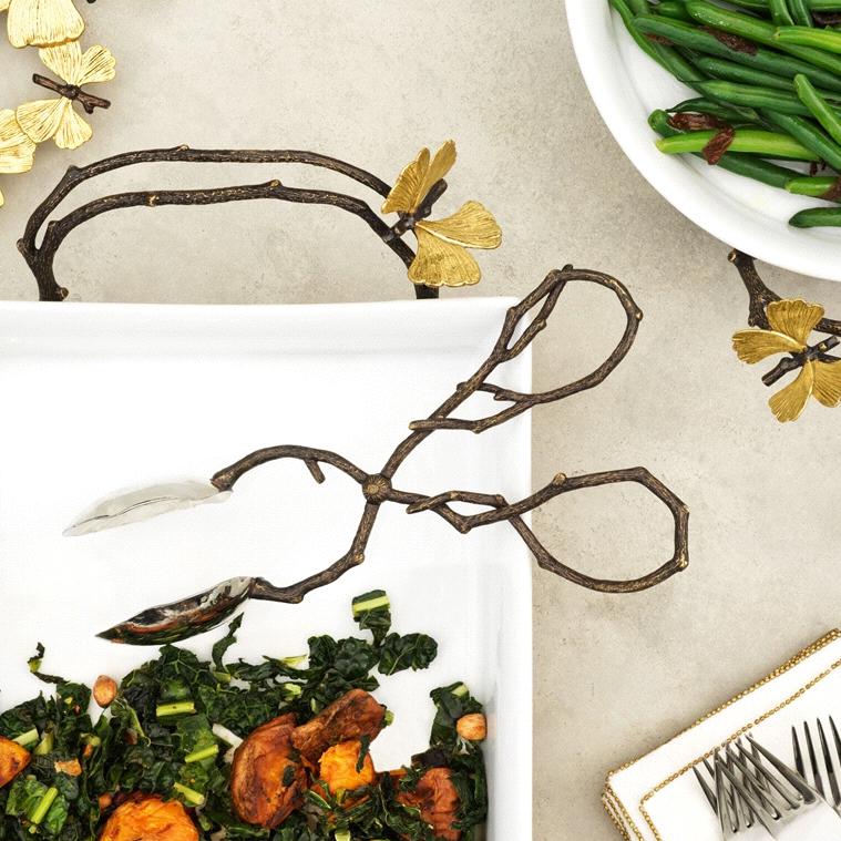 Michael Aram Butterfly Ginkgo Twig Tongs