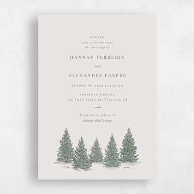 Light Greige, Beige Wedding Invitation - Auburn Classic
