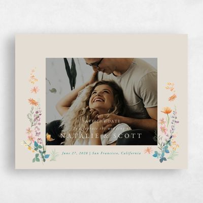 Classic Greige, Beige Wedding Save the Date - Dolce Photo