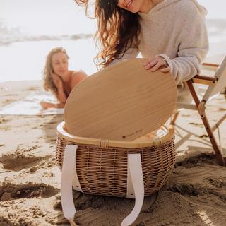 Castaway Woven Picnic Basket with Insulated Cooler