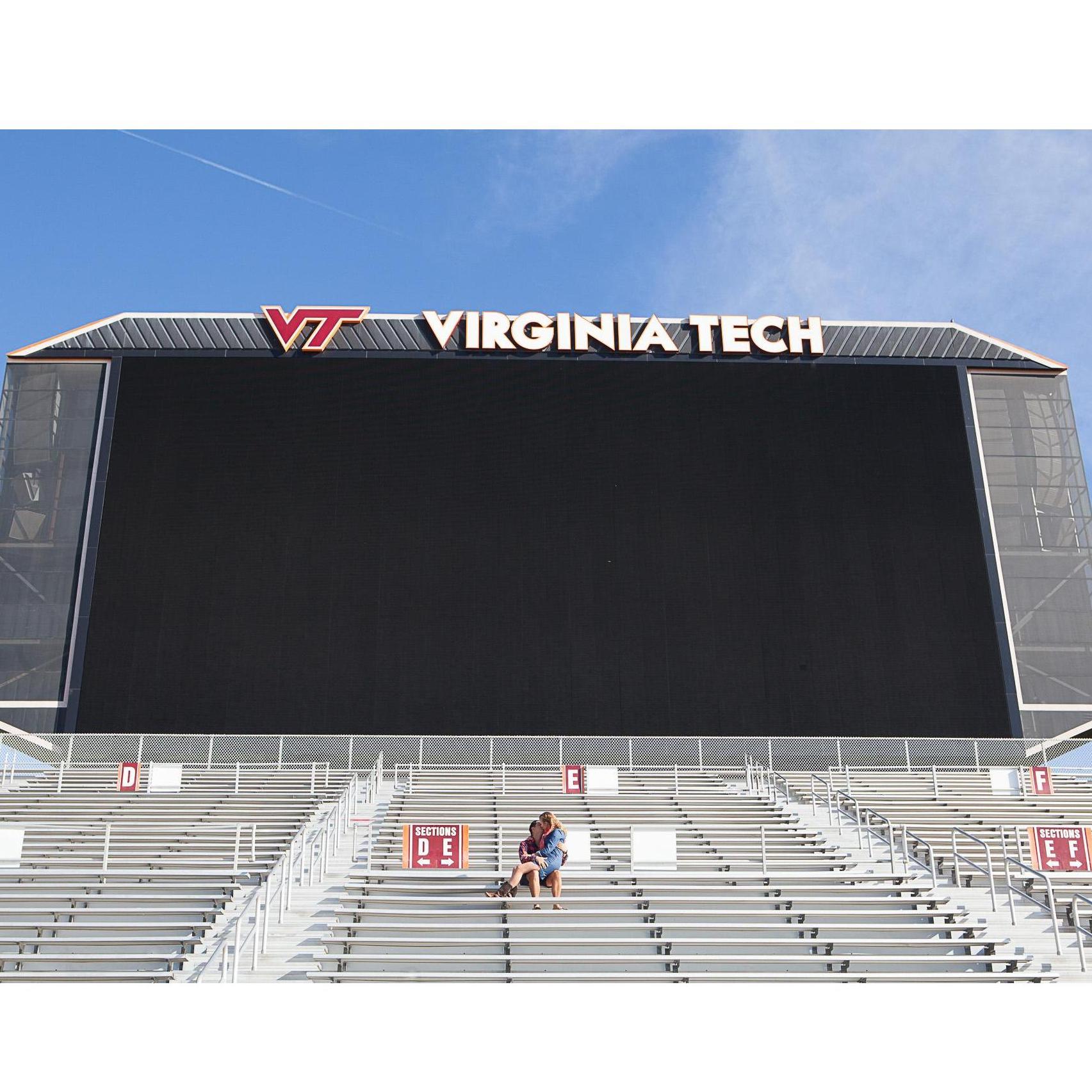 Engagement photo shoot at Virginia Tech