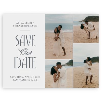 Charcoal, Grey Wedding Digital Save the Date - Trogir Multiphoto