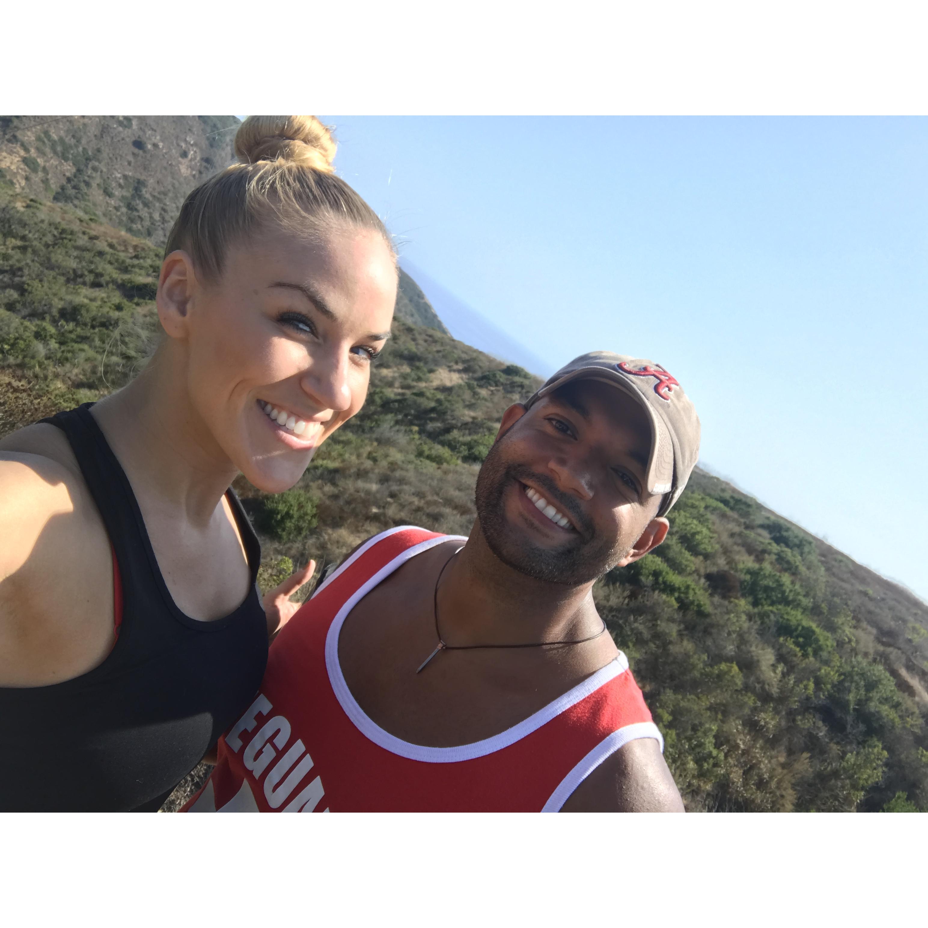 Hiking at Crystal Cove in Orange County, CA.. we did 13 miles that day, it was perfect.. Jorge admits he was a little nervous & rambled on about anything & everything, but it was so adorable to Wendy!