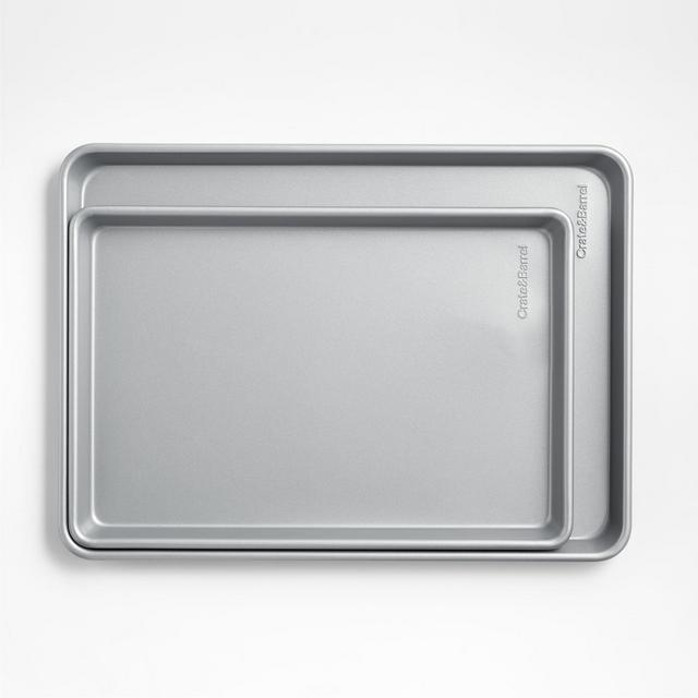 Crate & Barrel Silver Baking Sheets, Set of 2