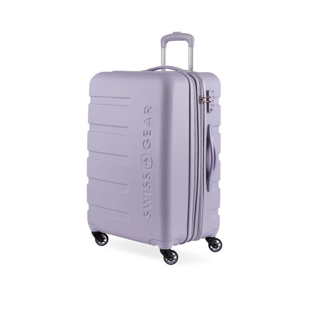 SwissGear 7366 Hardside Expandable Luggage with Spinner Wheels, Evening Haze, Checked-Medium 23-Inch