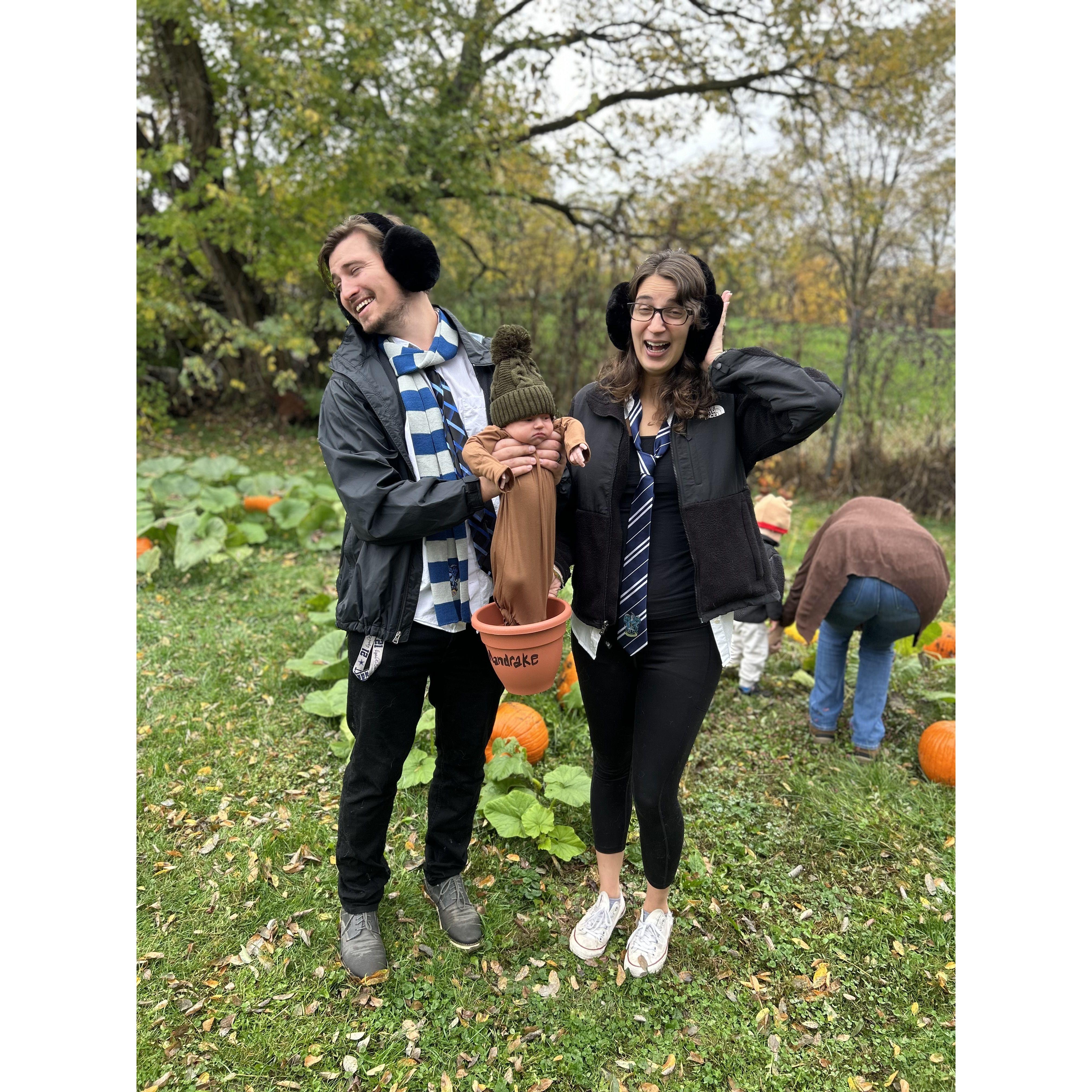 First Halloween as a family (Belle less than a month old!)