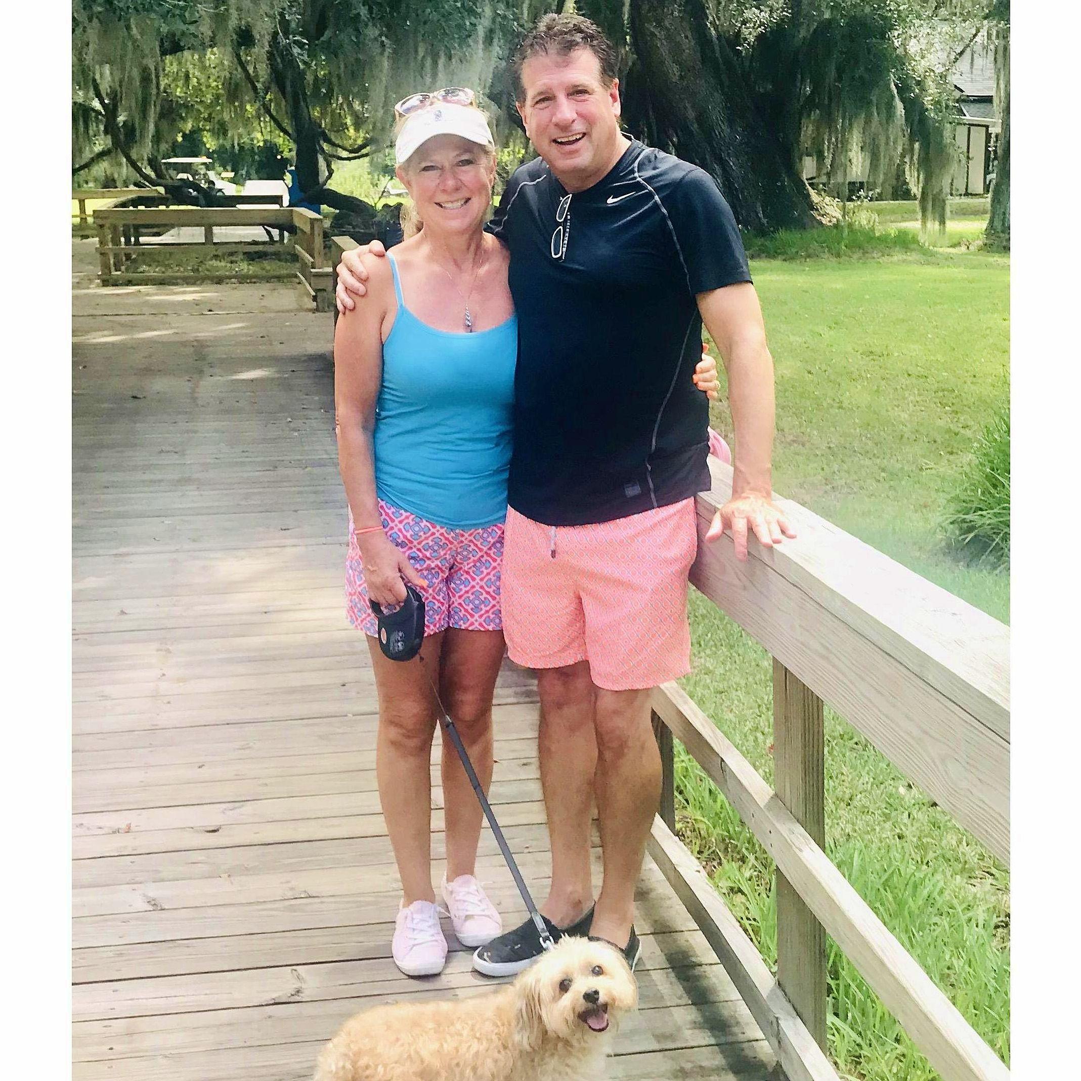 On St Simons Island with Angie's precious Putter - August 2019 at Fort Frederica