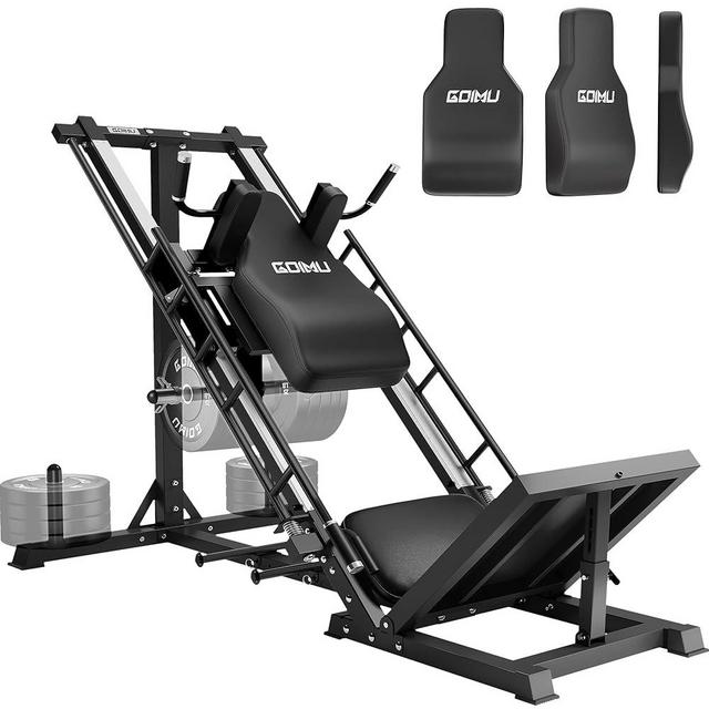 GOIMU Leg Press Hack Squat Machine Combo, 4 in 1 Adjustable Leg Press Machine for Home Gym, Smooth Leg Exercise Machine, Hack Squat Machine for Full Lower Body Workout with Weight Storage Posts L2
