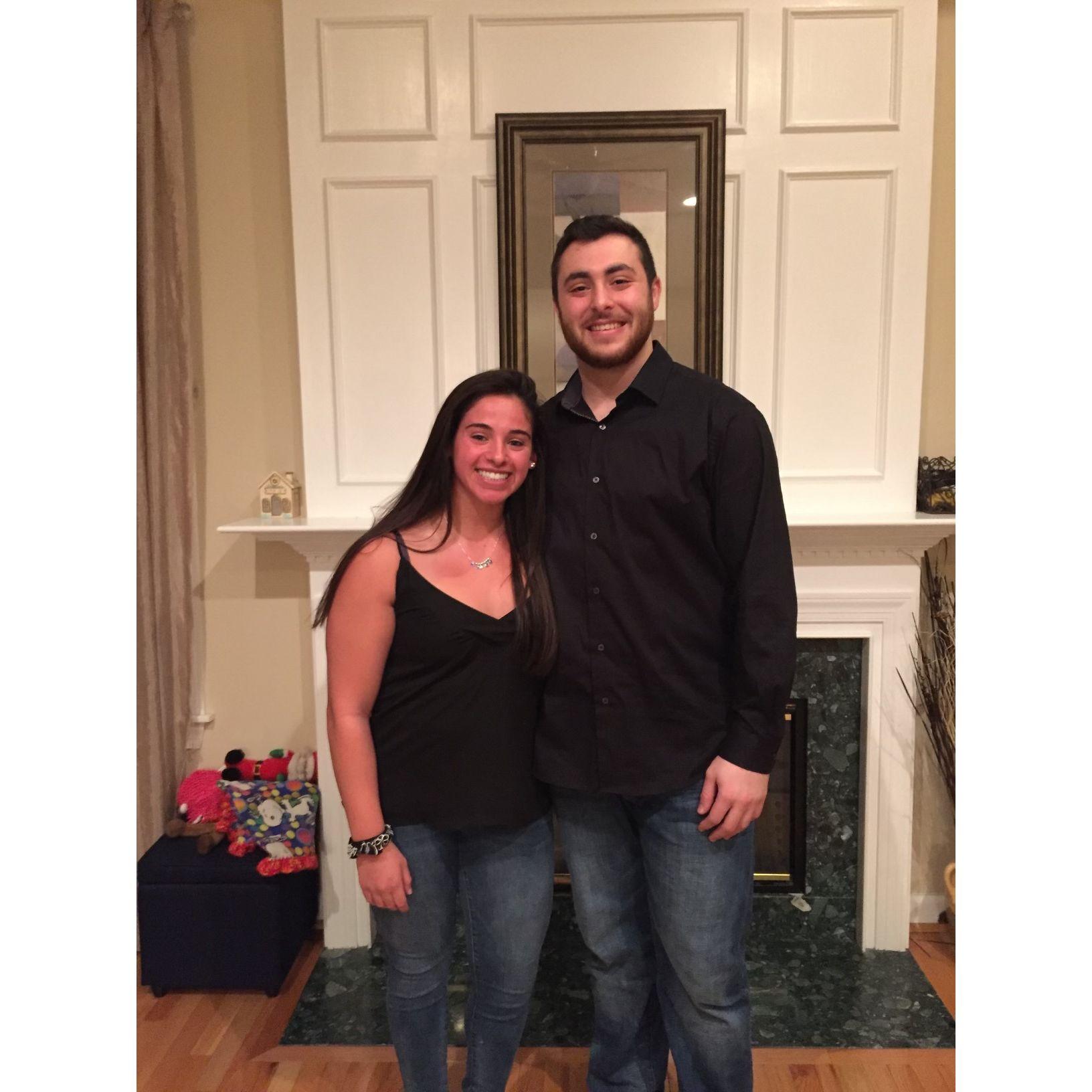 Our first official date January 12, 2019, where we unintentionally wore matching outfits