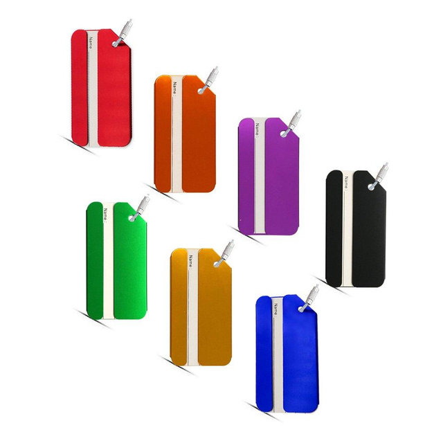 Aluminum Luggage Tags, Luggage Tag Holders for Travel Luggage Baggage Identifier by Ovener (7Pack Mutilcolor)
