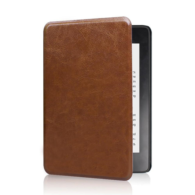 SCSVPN for 6'' Kindle Paperwhite Case 10th Generation 2018 Model No. PQ94WIF with Hand Strap, Auto Sleep/Wake - Slim Lightweight Durable Premium PU Leather Sleeve E-Reader Protective Cover (Brown)
