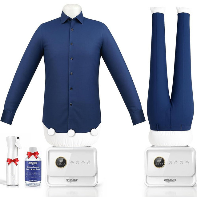 Automatic Ironing Machine, Portable Hands-Free Wrinkle Remover for Shirts & Pants, Gentle on All Fabrics, Ironing Machine Perfect for Apartments, Business Travel & Small Spaces