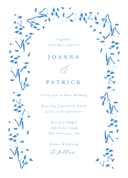 Regal Portrait | Blue | Zola Wedding Invitations