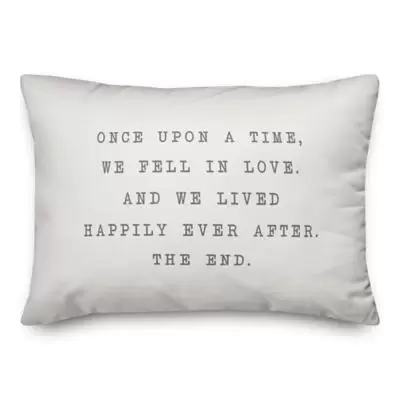 Designs Direct Love Story Oblong Throw Pillow in Grey