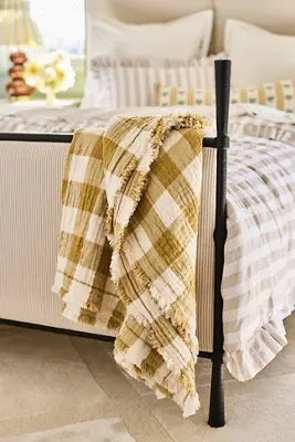 Ana Cotton Gauze Woven Throw Blanket