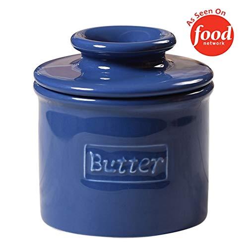Butter Bell - The Original Butter Bell Crock by L. Tremain, French Ceramic Butter Dish, Café Retro Collection, Royal Blue