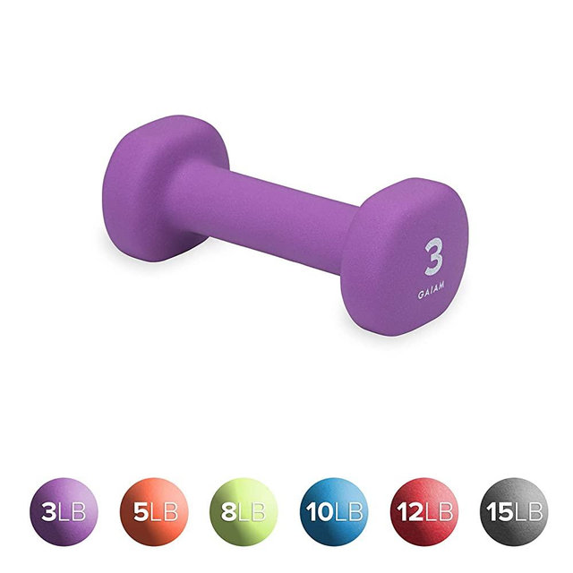 Gaiam Neoprene Dumbbell Hand Weight (Sold as Single Dumbbell)