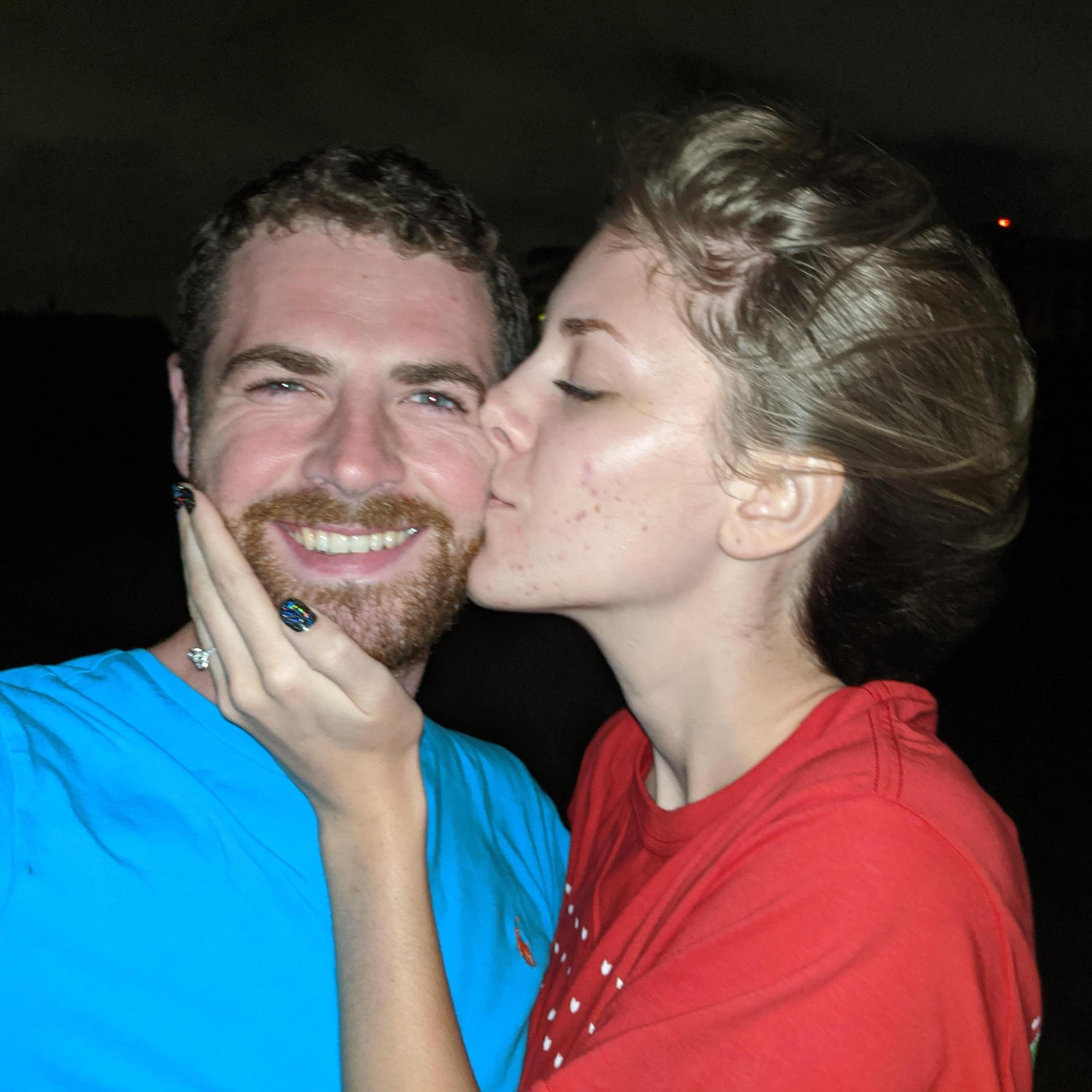A midnight stroll down the beach to celebrate our engagement