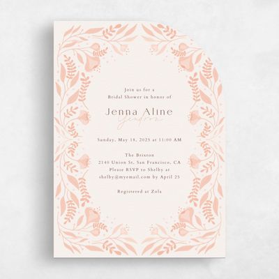 Orange Half arch Wedding Wedding Shower Invitation - Castalano Portrait