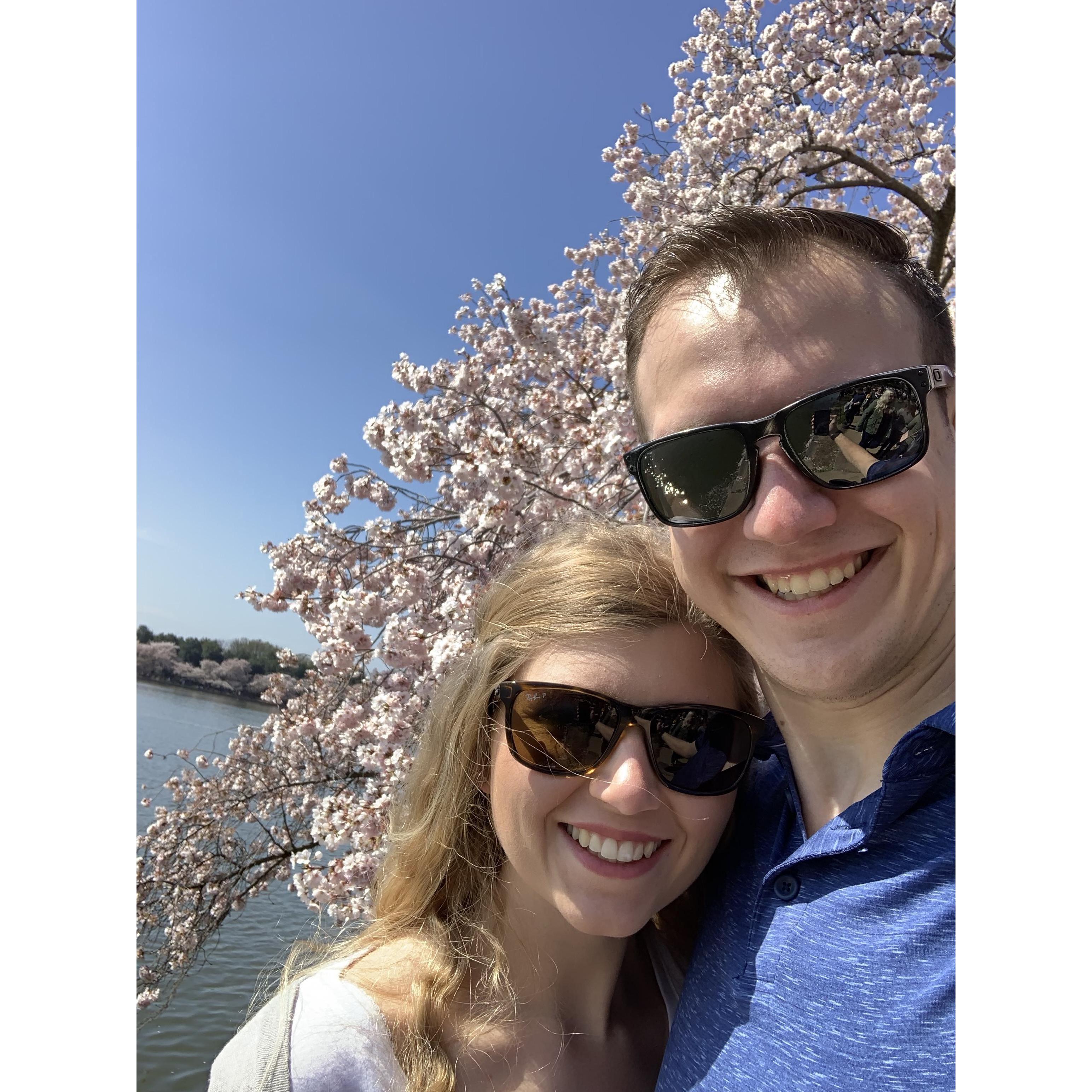Moira and Peter at the Cherry Blossom Festival in early April, 2019.