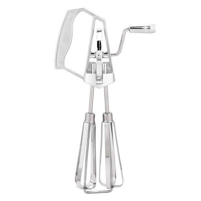 Dual Rotary Hand Egg Beater, Stainless Steel Rotary Hand Whisk Non-Electric Kitchen Whisk Tool for Baking Cooking Cream & Batter